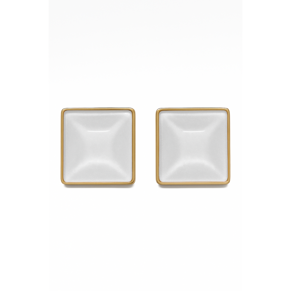  Σκουλαρίκι Τετράγωνο Μαργαριτάρι